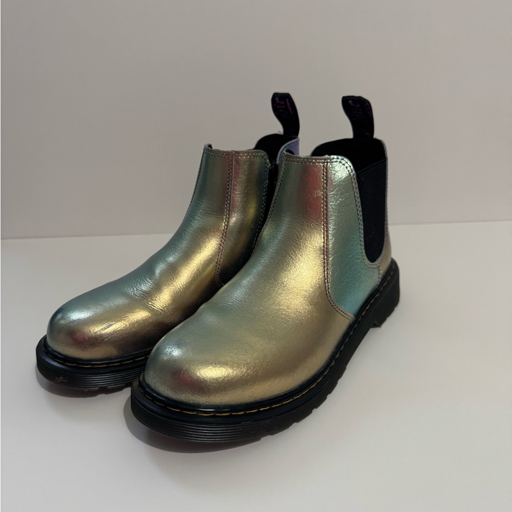 Dr. Martens Tween Girls Size 7 Metallic Gold Boots